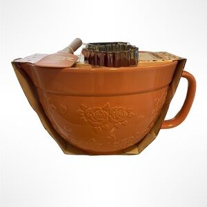 Pink Ceramic Bakeware Bowl with Handle